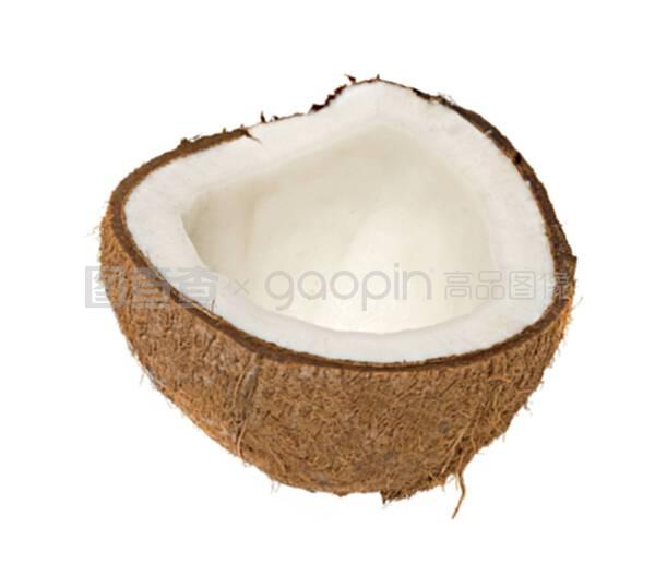 在白色背景上分離的椰子節