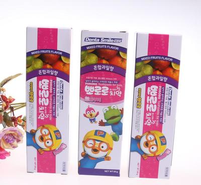 【進(jìn)口日用品批發(fā) 韓國 Pororo混合水果味兒童牙膏 90】價(jià)格_廠家_圖片 -
